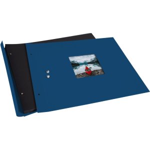 Goldbuch album se šroubovacím uzávěrem Bella Vista modré 39x31 cm 40 černých stran