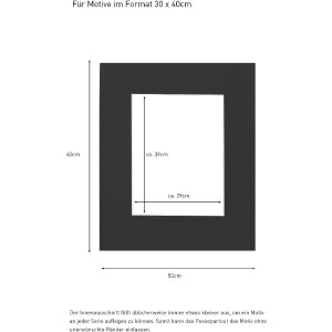 Hotový paspulkr 50x60 cm pro 30x40 cm černý