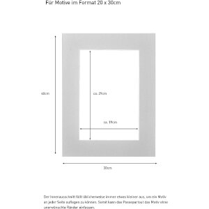 Hotová pasparta 30x40 cm pro vosk 20x30 cm šedá
