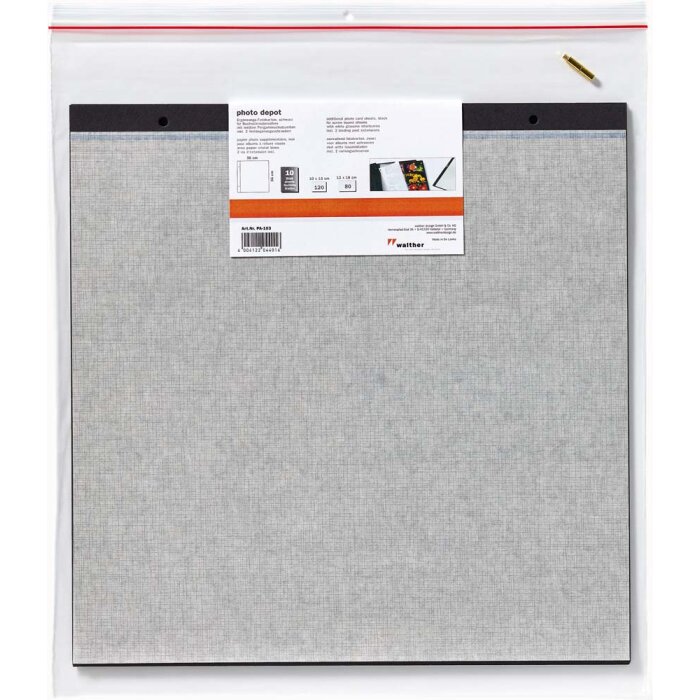 Walther Doplňkové listy Šroubovací album Premium 10 černých stran 36x36 cm