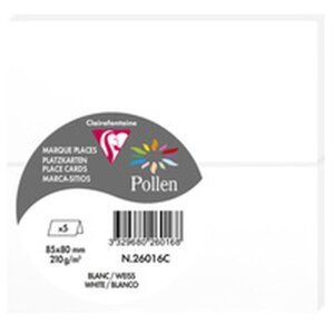 5 Tischaufsteller Pollen 85x80 mm weiß