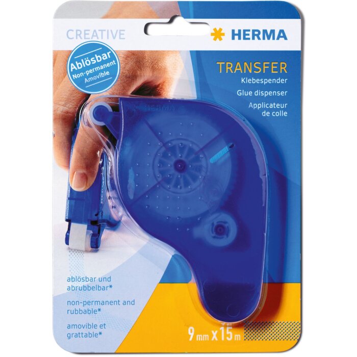 Dávkovač lepidla HERMA TRANSFER modrý (odnímatelný)