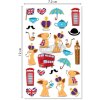 Clairefontaine Packung mit Stickers Cooky 3D London 7,5x12cm 1 Bogen Bedrukt