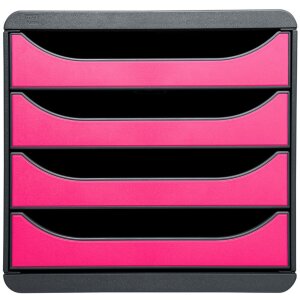 Exacompta BIG-BOX Classic Mausgrau-Himbeer Ablagebox