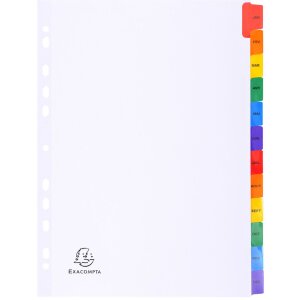 Exacompta Register DIN A4 mit 12 Taben