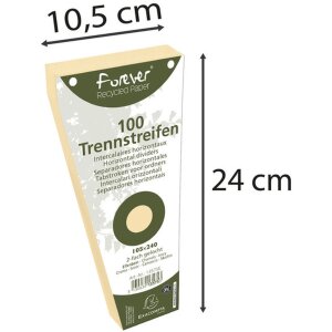 Packung mit 100 Trennstreifen gelocht trapezförmig...
