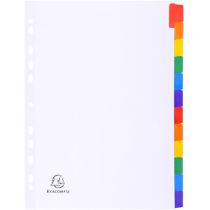 Exacompta 2312E Register Manila Karton DIN A4 12 farbige...