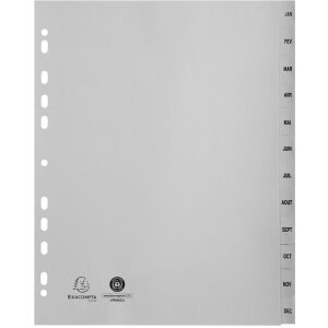 Ringbuchregister PP A4 XXL Jan-Dez Grau