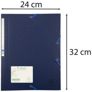 Složka se 3 chlopněmi a elastickým uzávěrem z recyklovaného PP 700µ Forever, pro formát A4 Modrá