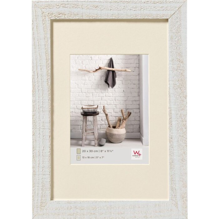 Dřevěný obrazový rám Walther HOME polar white 40x50 cm s paspartou 30x40 cm