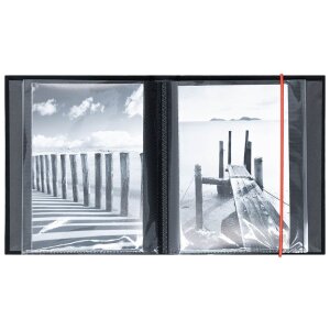 Panodia slip-in album Linea černé 36 fotografií 11x15 cm s elastickým páskem