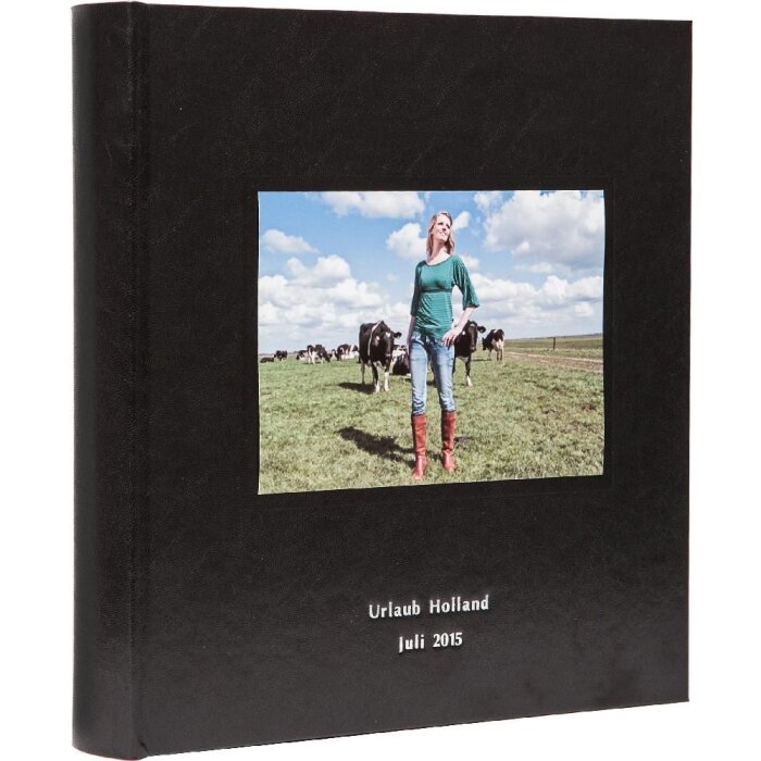 Fotoalbum KOLARA černé s vaší fotografií + textem 30x30 cm 100 černých stran