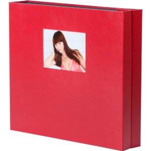 HNFD maxi fotoalbum Lona červené 34,5x33 cm 100 černých stran