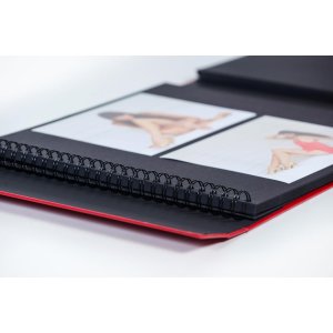 HNFD maxi fotoalbum Lona červené 34,5x33 cm 100 černých stran