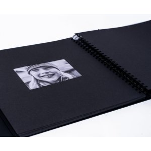 HNFD maxi fotoalbum Lona černé 34,5x33 cm 100 černých stran