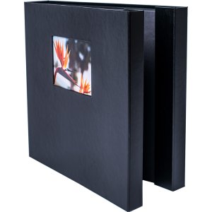 HNFD maxi fotoalbum Lona černé 34,5x33 cm 100 černých stran