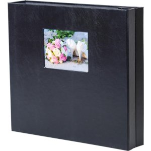 HNFD maxi fotoalbum Lona černé 34,5x33 cm 100 černých stran