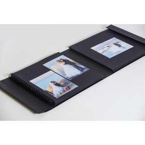 HNFD maxi fotoalbum Lona černé 34,5x33 cm 100 černých stran