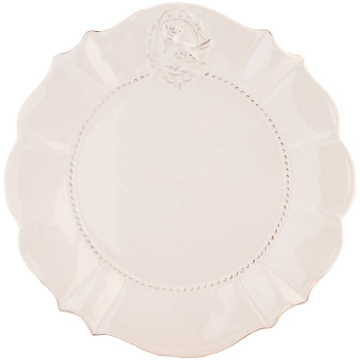 Clayre & Eef 6CE0271 Snídaňový talíř Queen of Birds White 21 cm