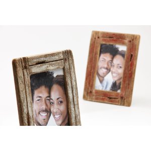 Dřevěný fotorámeček Walther Dupla 10x15 cm bílý-příroda