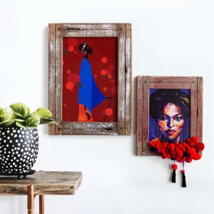 Dřevěný fotorámeček Walther Dupla 15x20 cm bílý-příroda