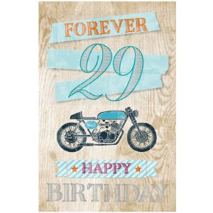 ARTEBENE Karte Birthday Motorrad Forever 29 in Schwarz...