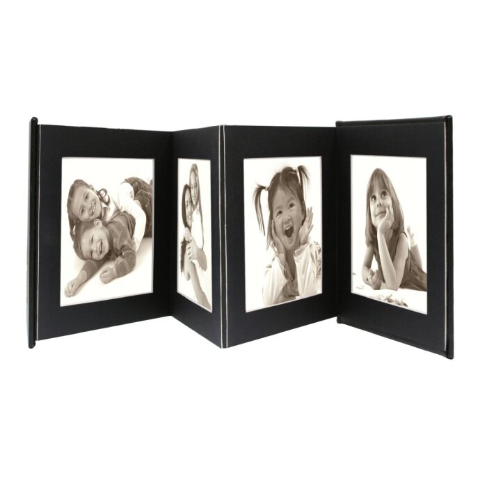 Deknudt Passepartout Leporello 8 fotografií 13x18 cm černá imitace kůže