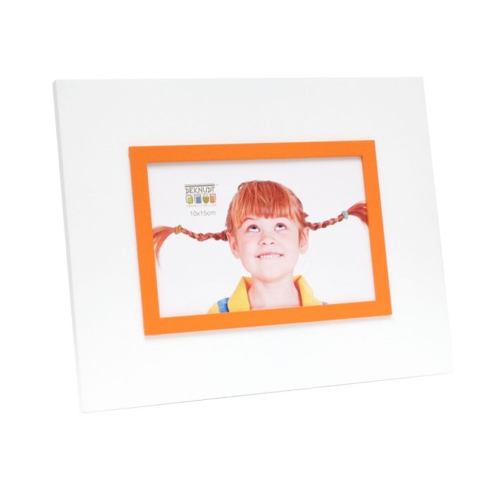 Deknudt fotorámeček S67JK 10x15 cm bílý s oranžovým okrajem