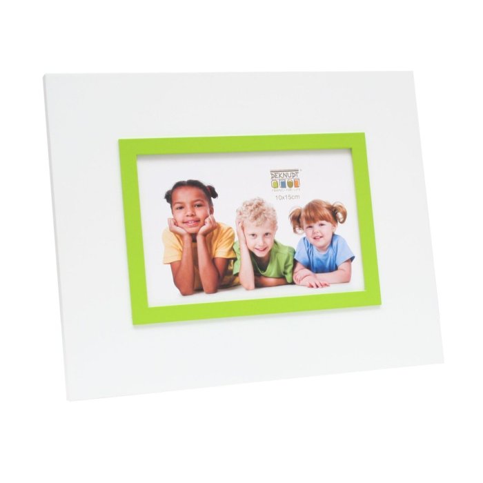 Fotorámeček S67JK 13x18 cm bílý se zeleným okrajem