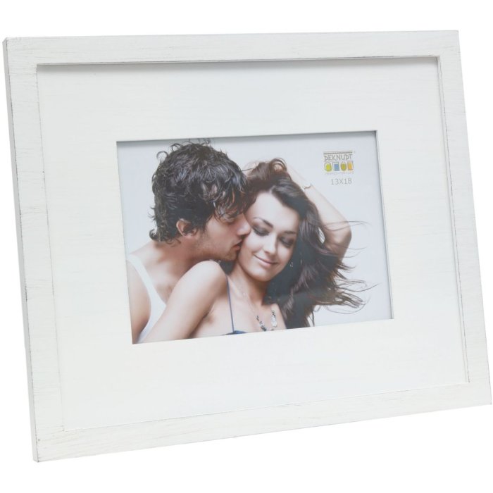 Fotorámeček S67KS dřevěný pasparta 15x20 cm bílý