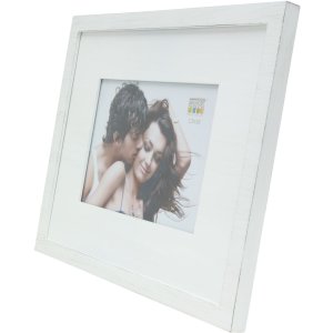 Fotorámeček S67KS dřevěný pasparta 15x20 cm bílý