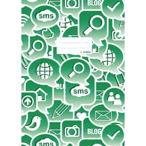 Heftschoner A4 Social Icons grün