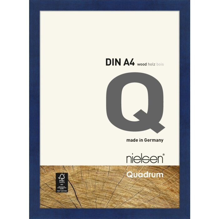 Dřevěný odnímatelný rám Quadrum 21x30 cm modrý