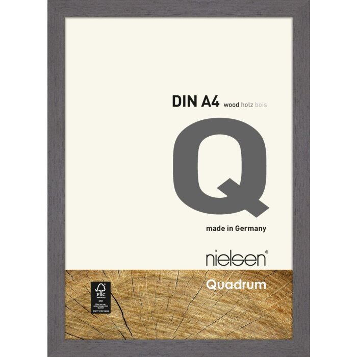 Nielsen dřevěný odnímatelný rám Quadrum 21x30 cm šedý