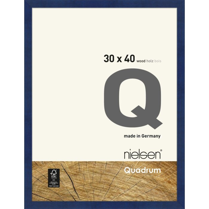 Nielsen Quadrum dřevěný odnímatelný rám 30x40 cm modré borovicové dřevo normální sklo