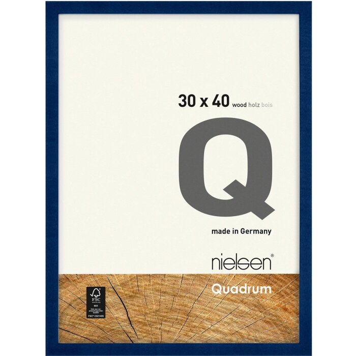 Nielsen dřevěný odnímatelný rám Quadrum 50x70 cm modré borovicové dřevo normální sklo