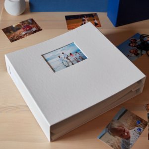 HNFD XL fotoalbum LONA 1000 fotografií bílé 168 bílých stran 34,5x33 cm
