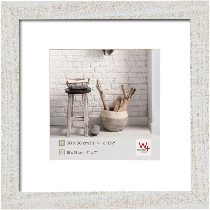 Dřevěný rám Walther HOME polar white 40x40 cm s paspartou 28x28 cm
