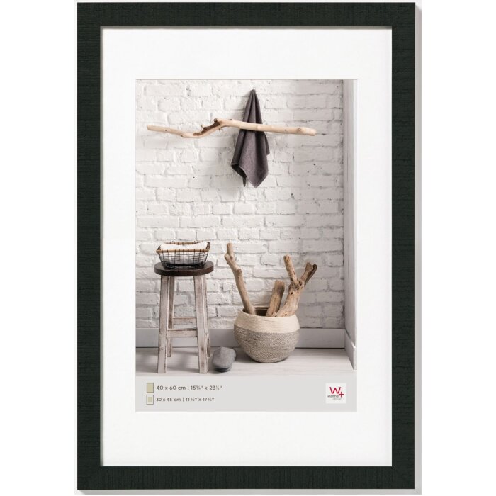 Dřevěný rám Walther Home black 40x60 cm s paspartou 30x45 cm
