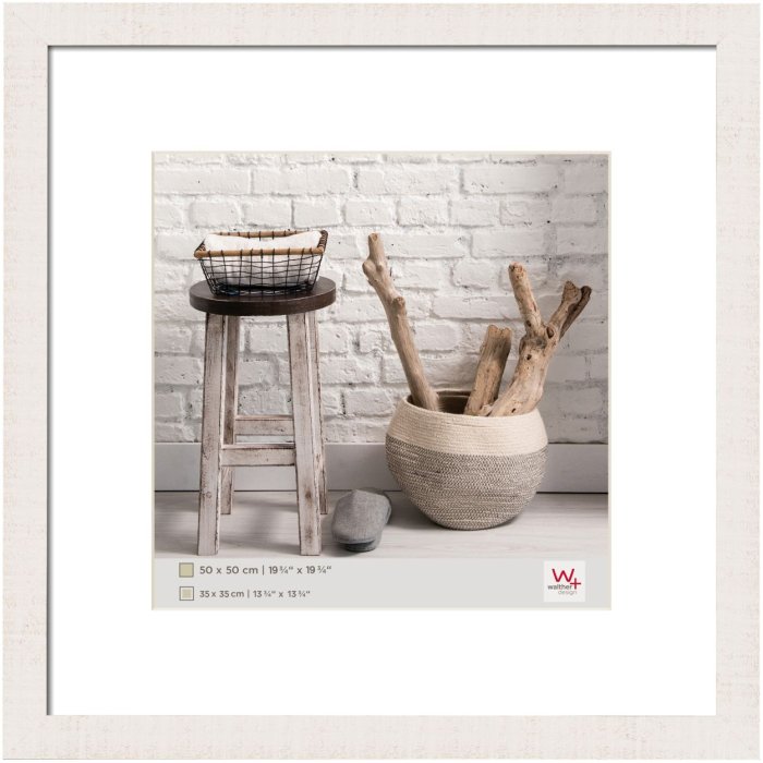 Dřevěný rám HOME 50x50 cm v polární bílé barvě