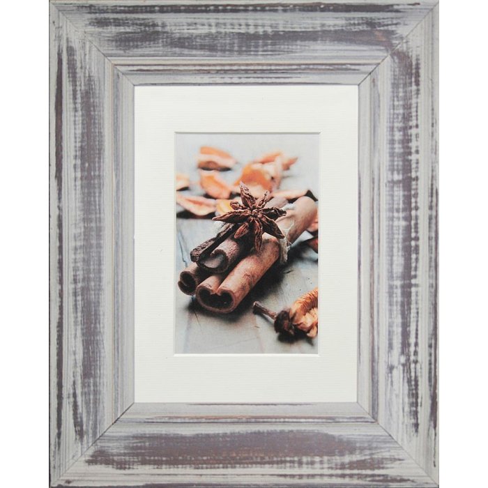 Dřevěný rám Henzo Anais 18x24 cm šedý s paspulkou o šířce 4,5 cm
