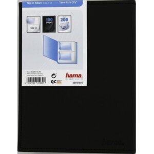 Zasouvací album Hama New York City z umělé kůže se stříbrnými kovovými rohy 200 fotografií 9x13 cm