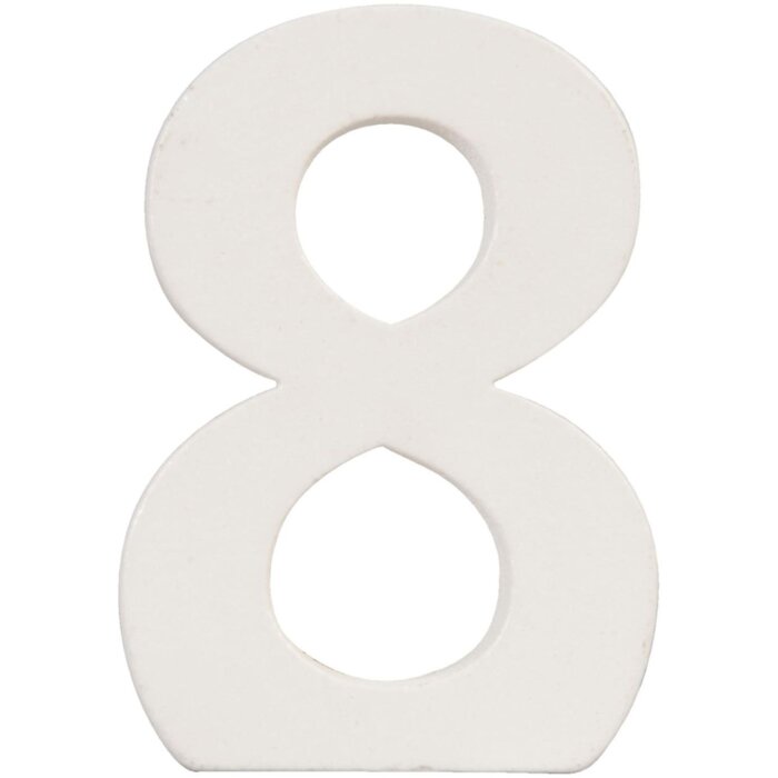 Číslo 8 z MDF přírodní 8x5 cm