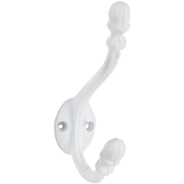 Clayre & Eef Bílý věšák na šaty 3x8x12 cm