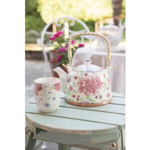 Clayre & Eef 6CETE0028 Konvice se sítkem 700 ml vícebarevné květy