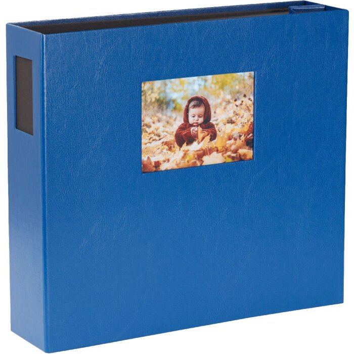 HNFD XL fotoalbum Lona 1000 obrázků modré 34,5x33 cm 168 černých stran