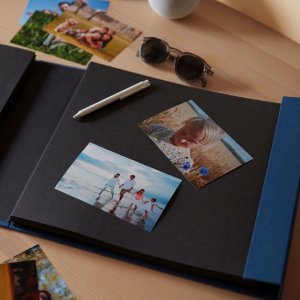 HNFD XL fotoalbum Lona 1000 obrázků modré 34,5x33 cm 168 černých stran