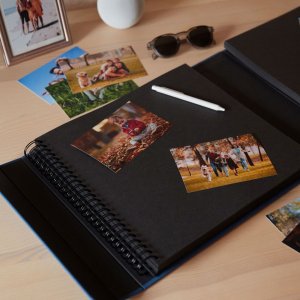 HNFD XL fotoalbum Lona 1000 obrázků modré 34,5x33 cm 168 černých stran