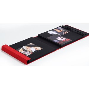 HNFD fotoalbum Lona červené plátno 1000 fotografií 34,5x33 cm 168 černých stran