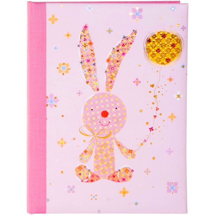 Goldbuch Babytagebuch Bunny rosa 21x28 cm Hase Leinen Einband 44 Seiten